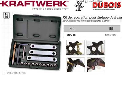 Jeu de rép.de filetage de freins M9x1.25 KRAFTWERK 30216