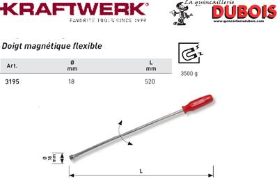 Doigt magnétique flexible 3500 g