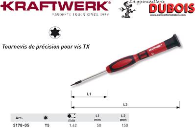 Tournevis préc. TX T5 x 40 mm
