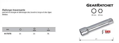 Rallonge 75 mm pour 30 mm GearRatchet