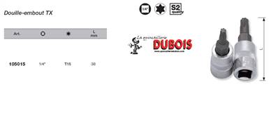 Douille-embout 1/4" TX T15