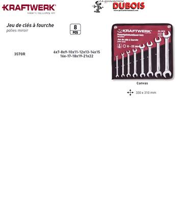 Jeu de 8 clés à f. pol. mir. 6 à 22 mm promotion