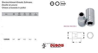 Douille 1/4" 3/8"