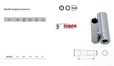 Douille extra longue 1/4" 1/2"