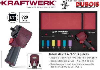 Jeu de clé à chocs pneum. Basic p.1095 9p. KRAFTWERK 1095-05-34