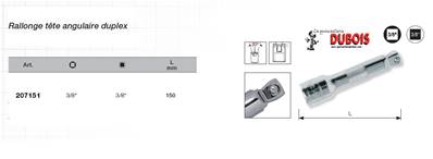 Rallonge angulaire 3/8" 150 mm