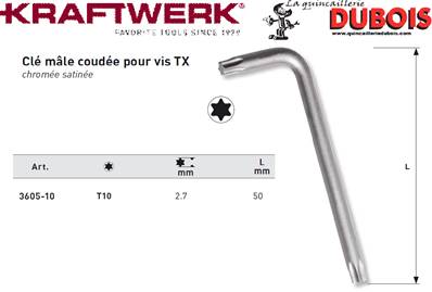 Clé coudée TX T10