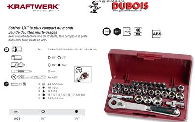 Coffret de douilles eXtreme 1/4", 40 pcs KRAFTWERK 4033