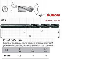 Forets HSS DIN 338-N 1.5 mm