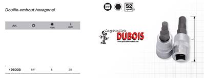 Douille-embout 1/4" 6 pans creux 8 mm