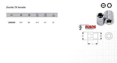 Douille TX 3/8" E5