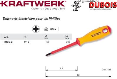 Tournevis électricien Phillips No. 2