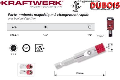 Porte-embouts magn. à changement rapide