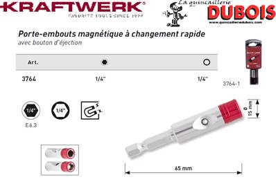 Porte-embouts magn. à changement rapide