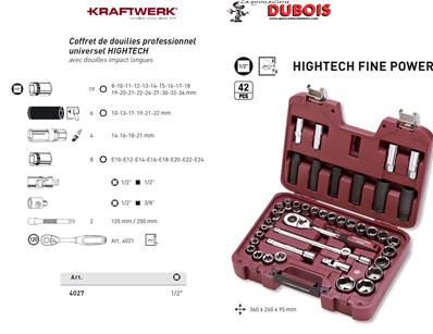Coffret de douilles HIGHTECH 42 p. 1/2"