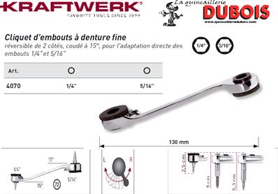 Cliquet réversible 1/4" + 5/16" TRIBIT