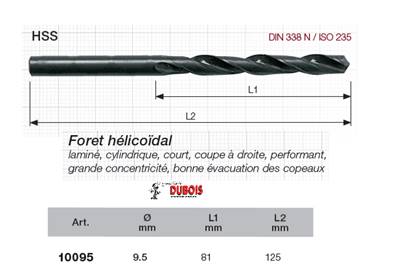 Forets HSS DIN 338-N 9.5 mm