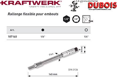Rallonge flexible 1/4" pour 3054