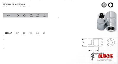 Douille TX 1/4" E7
