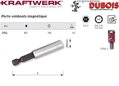 Porte-embouts magnétique longue inox