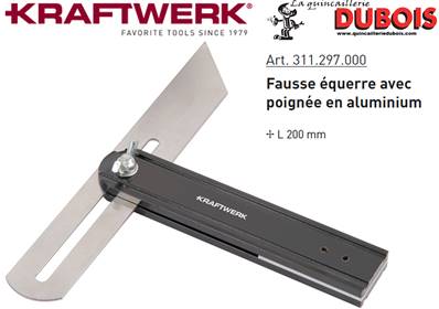 Fausse équerre, aluminium, 200 mm