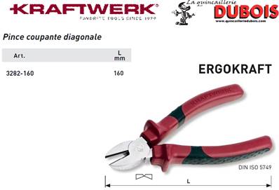 Pince coupante diagon. 160 mm ergokraft