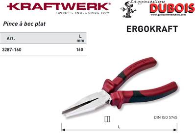 Pince plate 160 mm ergokraft