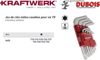 Jeu de 9 clés TX T8-T50 promotion