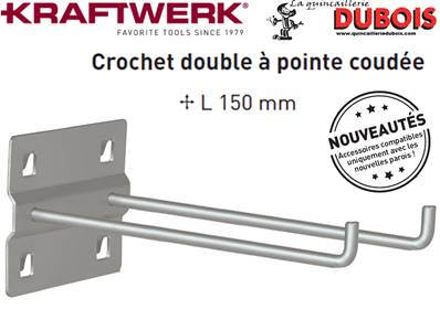 Double crochet, 150 mm, à pointe repliée