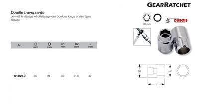 Douille 24 mm pour 30 mm GearRatchet KRAFTWERK 610240