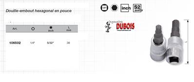 Douille-embout 1/4" 6 pans creux 5/32"