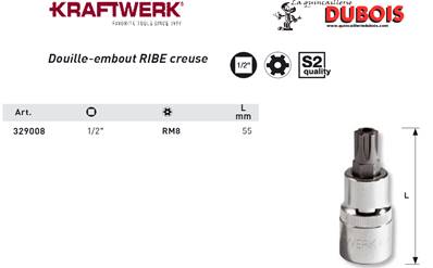 Douille-embout 1/2" rési-RIBE M8