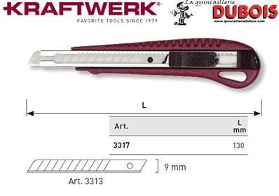 Couteau universel en métal, 9 mm