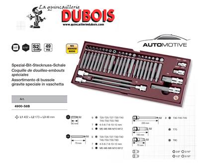 Coq. embouts 5/16" + 1/2" 49-p. COMPLETO