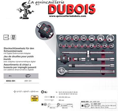 Jeu de douilles EVA 3/4" 21p.+4081-341 promotion