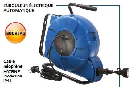 Enrouleur électrique automatique de 15 mètres 220 volts 3G2.5mm²
