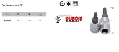 Douille-embout 1/4" TX T40