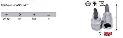 Douille-embout 3/8" Pozidriv No. 1