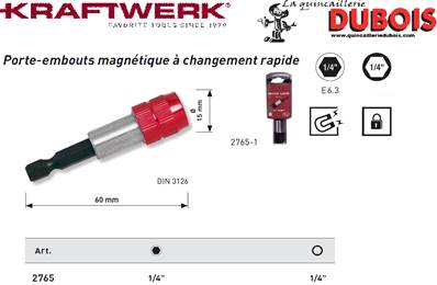 Porte-embouts magn. à changement rapide