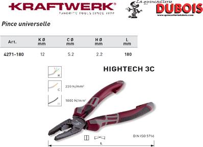 Pince universelle KW hightech 180 mm