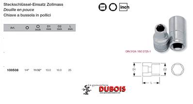 Douille 1/4" 11/32"
