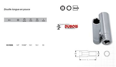 Douille extra longue 1/4" 11/32"