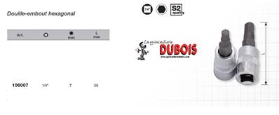 Douille-embout 1/4" 6 pans creux 7 mm