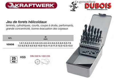 Jeu de 25 Forets HSS 1-13/0.5 mm