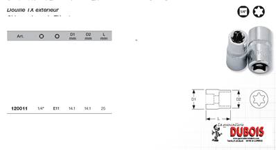 Douille TX 1/4" E11