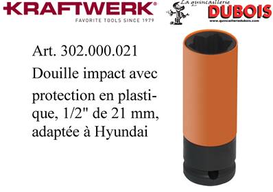 Douille impact, longue, 1/2", 17mm, avec. Prot. I30/Tucson