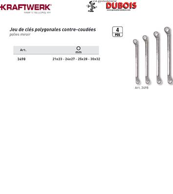Jeu de 4 clés polygonales 21 à 32 mm KRAFTWERK PROMOTION 3498