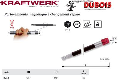 Porte-embouts magn. rapide 150 mm