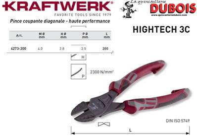 Pince coup. diag. KW hightech 200 mm