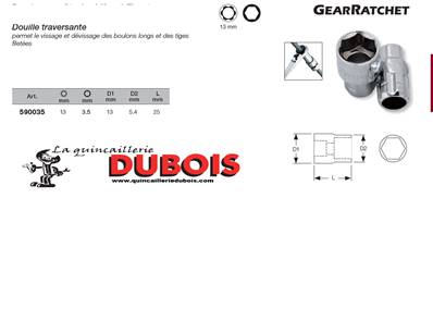 Douille  3.5 mm pour 13 mm GearRatchet KRAFTWERK 590035